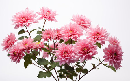 Radiant Chrysanthemum Autumns Floral Majesty on a White or Clear Surface PNG Transparent Backgroundの素材
