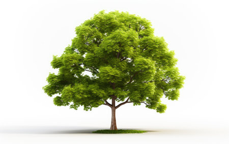 Foliage Majesty Verdant Green Canopy on a White or Clear Surface PNG Transparent Backgroundの素材
