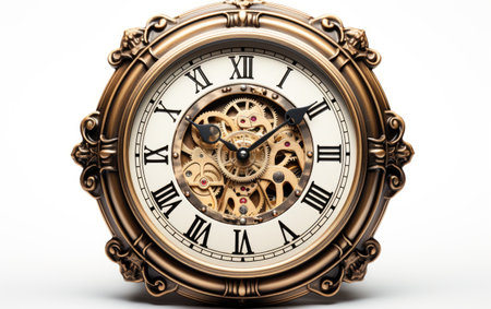 Timekeeping Precision Mechanical Mastery Unveiled on a White or Clear Surface PNG Transparent Backgroundの素材