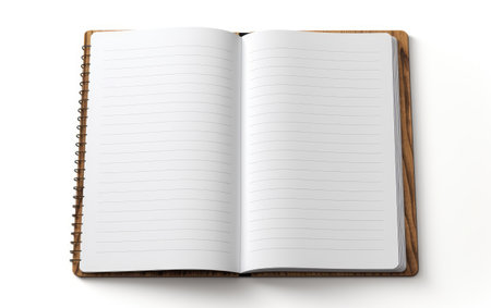 Blank Slate Opened Pages Beckon Creativity on a White or Clear Surface PNG Transparent Backgroundの素材