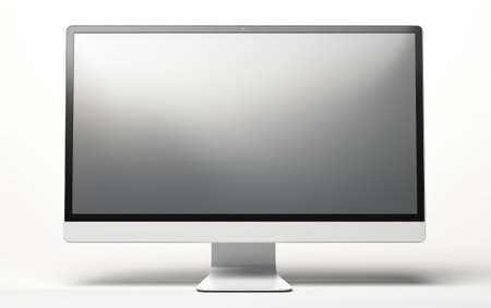 Screen Simulation Tech Mockup Design on a White or Clear Surface PNG Transparent Backgroundの素材