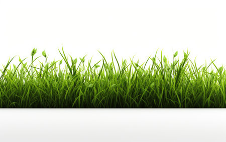 Fresh Expanse Verdant Green Fields on a White or Clear Surface PNG Transparent Backgroundの素材