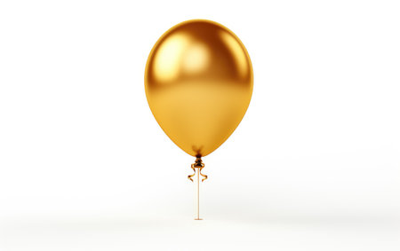 Lightness of Gold Helium Balloons Grace on a White or Clear Surface PNG Transparent Backgroundの素材