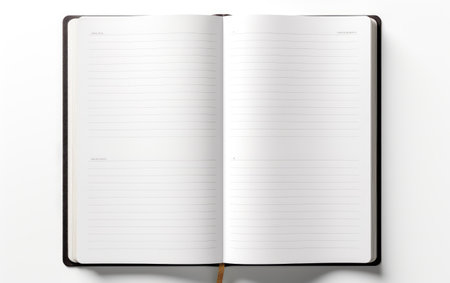 Open Notebook Page Exploration Journey on a White or Clear Surface PNG Transparent Backgroundの素材