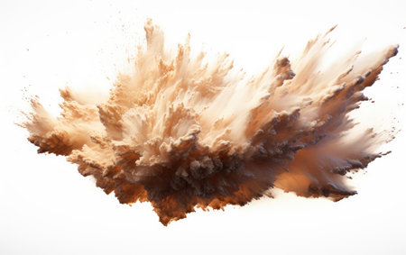 Flying Sandstorm Isolated Explosive Chaos on a White or Clear Surface PNG Transparent Backgroundの素材