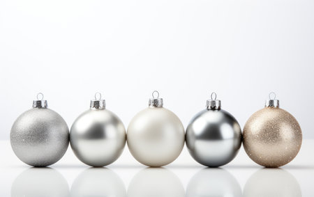 Silver Ball Showcase Festive Ornament Portrayal on a White or Clear Surface PNG Transparent Backgroundの素材