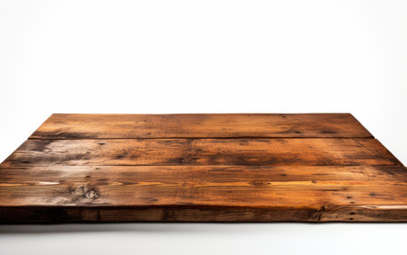 Vacant Wooden Plank Empty Table on a White or Clear Surface PNG Transparent Backgroundの素材