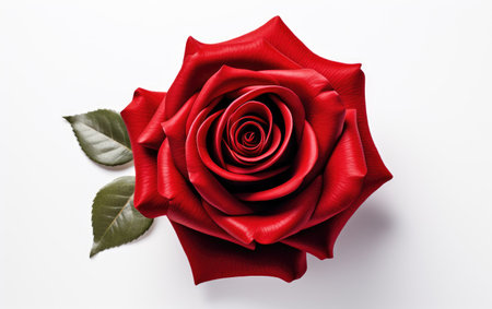 Symbolic Bloom Red Rose Petal on a White or Clear Surface PNG Transparent Backgroundの素材