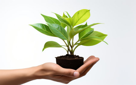 Holding Life Green Promise Securely on a White or Clear Surface PNG Transparent Backgroundの素材