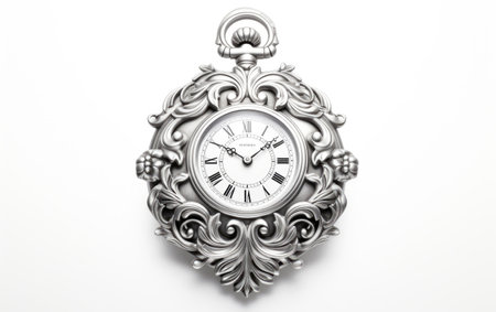 Elegance Unveiled Vintage Silver Treasures on a White or Clear Surface PNG Transparent Backgroundの素材
