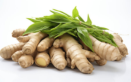 Versatile Spice Root Ginger Essential on a White or Clear Surface PNG Transparent Backgroundの素材
