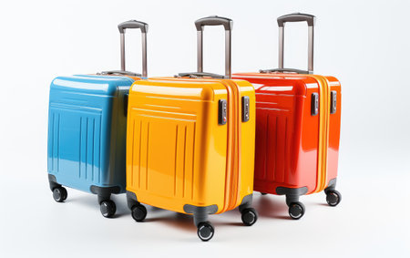 Fashionable Luggage Trendy Shopping Experience on a White or Clear Surface PNG Transparent Backgroundの素材