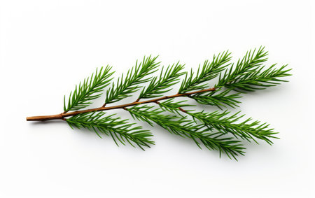 Verdant Branches Lush Pine Greenery on a White or Clear Surface PNG Transparent Backgroundの素材