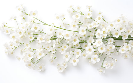 Ethereal Beauty White Gypsophila Elegance on a White or Clear Surface PNG Transparent Backgroundの素材