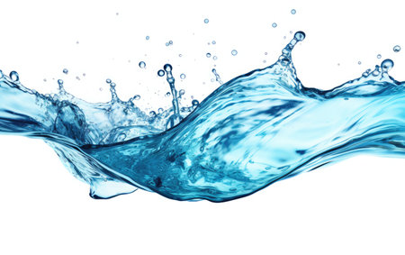 Splashing Elegance Clear Water Symphony on a White or Clear Surface PNG Transparent Backgroundの素材