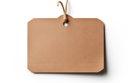 Crafted Tags Artisanal Touch on Paper on a White or Clear Surface PNG Transparent Backgroundの素材