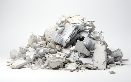Alabaster Residue Crafting Whiteness Fragments on a White or Clear Surface PNG Transparent Backgroundの素材