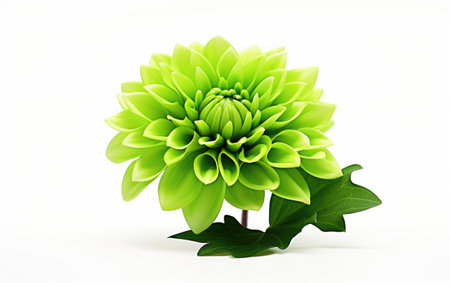 Radiant Blooms Natures Green Elegance on a White or Clear Surface PNG Transparent Backgroundの素材