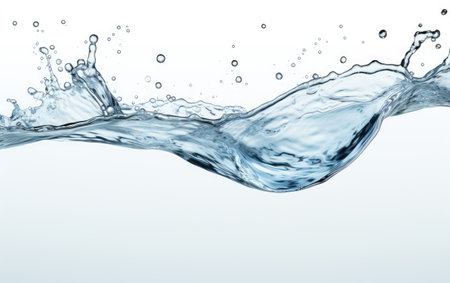 Liquid Brilliance Clear Water Splash on a White or Clear Surface PNG Transparent Backgroundの素材