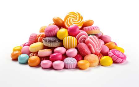 Sweet Temptation Irresistible Flavors of Candy on a White or Clear Surface PNG Transparent Backgroundの素材