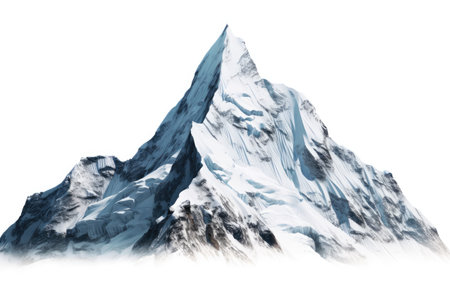 Gigantic Peaks Natures Majestic Mountains on a White or Clear Surface PNG Transparent Backgroundの素材