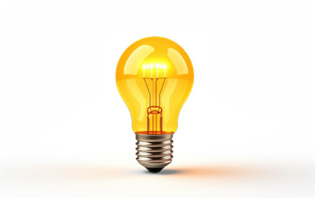 Bulbs Light Source Glowing Reservoir on a White or Clear Surface PNG Transparent Backgroundの素材