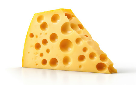 Gourmet Chunk Rich Nutty Cheese Slice on a White or Clear Surface PNG Transparent Backgroundの素材