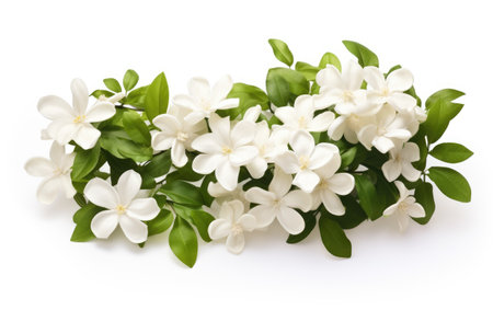 Fragrant Blossom Unfolds in Moonlight on a White or Clear Surface PNG Transparent Backgroundの素材