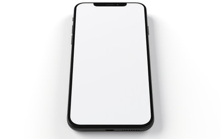 Digital Canvas Blank Smartphone Screen Collection on a White or Clear Surface PNG Transparent Backgroundの素材