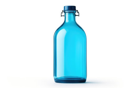 Enchanted Blue Bottle Dreams Emerge on a White or Clear Surface PNG Transparent Backgroundの素材