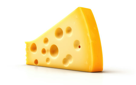 Savory Piece Nutty Rich Cheese on a White or Clear Surface PNG Transparent Backgroundの素材