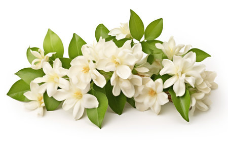 Blooming Jasmines Midnight Serenade on a White or Clear Surface PNG Transparent Backgroundの素材