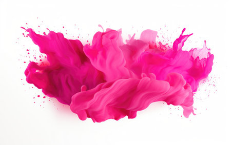 Painted Joy Bright Pink Holi on a White or Clear Surface PNG Transparent Backgroundの素材