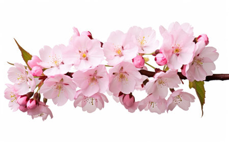 Cherry Blossoms Dance in Spring on a White or Clear Surface PNG Transparent Backgroundの素材