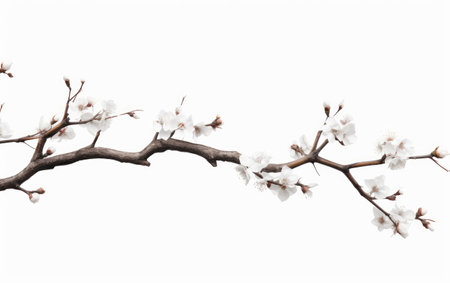 Tree and Flower Elegance Natures Palette on a White or Clear Surface PNG Transparent Backgroundの素材
