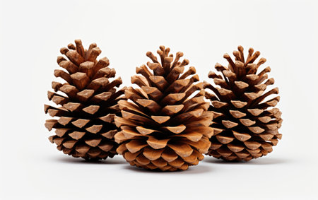 Pine Cone Bounty Natures Treasures on a White or Clear Surface PNG Transparent Backgroundの素材