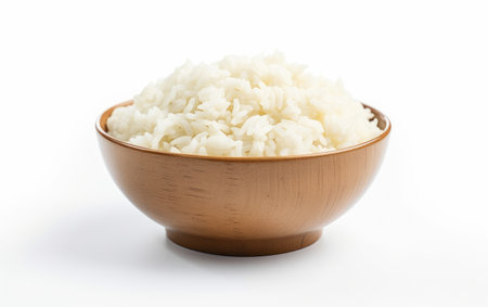 Flavorsome Feast Rice Bowl Comfort on a White or Clear Surface PNG Transparent Backgroundの素材