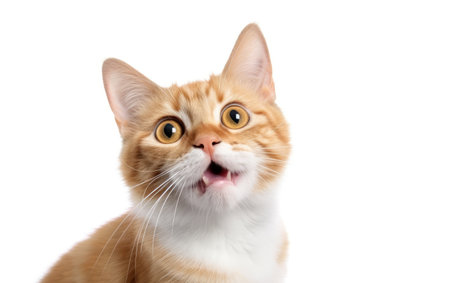 Purring Delight Felines Joyful Expression on a White or Clear Surface PNG Transparent Backgroundの素材