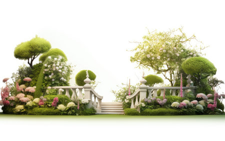 Crafted Beauty Visionary Garden Design on a White or Clear Surface PNG Transparent Backgroundの素材