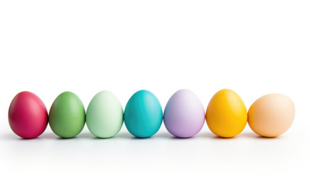 Homemade Elegance: Easter Egg Delights on a White or Clear Surface PNG Transparent Backgroundの素材