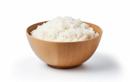 Rice Bowl Gastronomic Comfort Cuisine on a White or Clear Surface PNG Transparent Backgroundの素材
