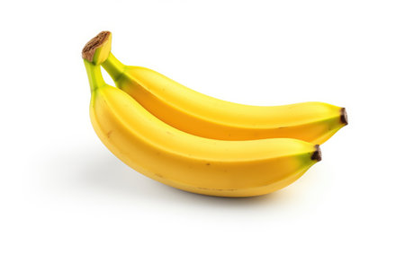 Tasty Tropical Fruit Delicious Banana on a White or Clear Surface PNG Transparent Backgroundの素材