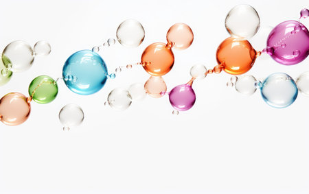 Whimsical Orbs Decorative Bubbles Unveiled on a White or Clear Surface PNG Transparent Backgroundの素材
