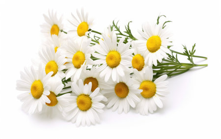 Tranquil Bloom Chamomiles Soothing Essence on a White or Clear Surface PNG Transparent Backgroundの素材