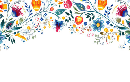 Vibrant Festivity Colorful Border Design on a White or Clear Surface PNG Transparent Backgroundの素材