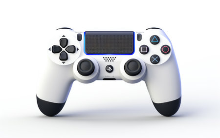Ultimate Precision Modern Gaming Controller on a White or Clear Surface PNG Transparent Backgroundの素材