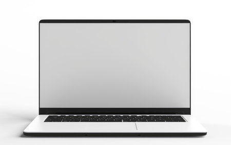 Potential Unseen Laptops Empty Screen on a White or Clear Surface PNG Transparent Backgroundの素材