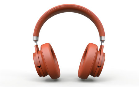 Sonic Sanctuary Embracing Headphones of Music on a White or Clear Surface PNG Transparent Backgroundの素材