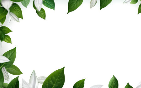Encompassing Leaves Natures Framed Beauty on a White or Clear Surface PNG Transparent Backgroundの素材