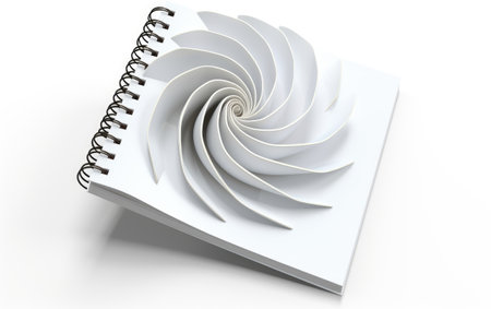 Captivating Twirl Spiral Notebook Charm on a White or Clear Surface PNG Transparent Backgroundの素材